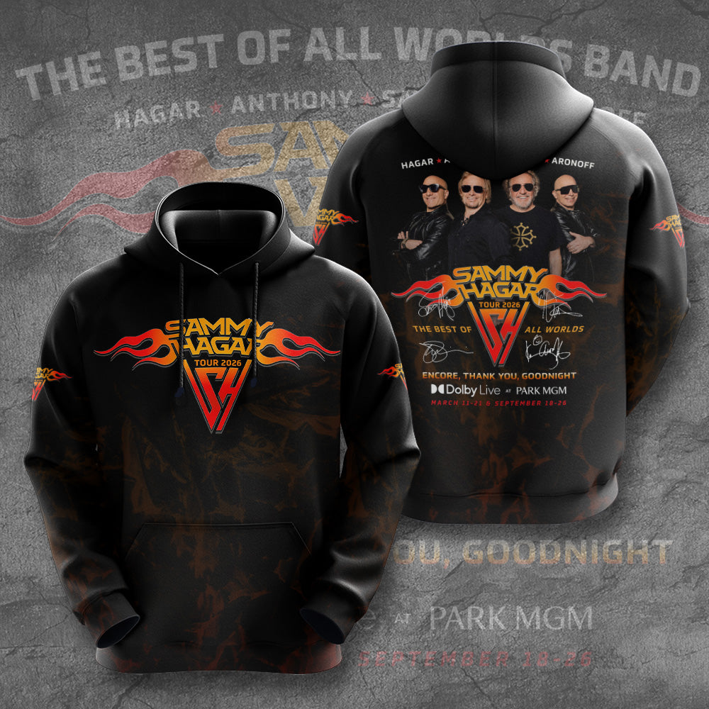 Sammy Hagar: The Best of All Worlds Band 2026 Tour 3D Apparel – GNE7756