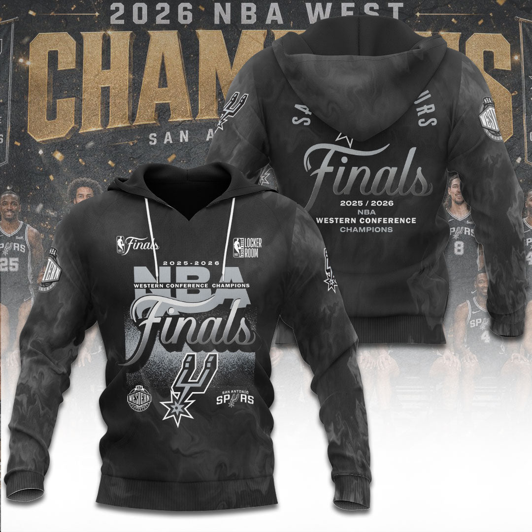San Antonio Spurs NBA Western Conference Champions 2026 3D Apparel – TANTN23355