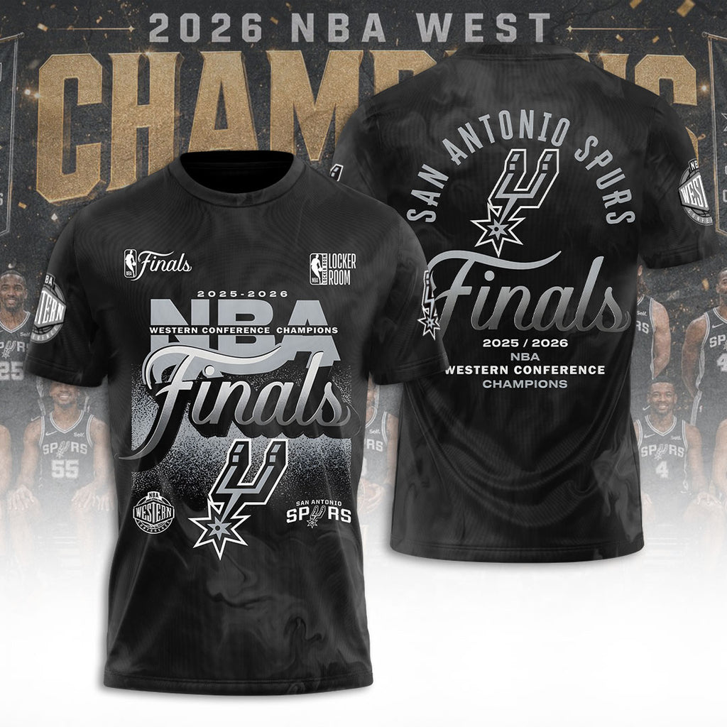 San Antonio Spurs NBA Western Conference Champions 2026 3D Apparel – TANTN23355