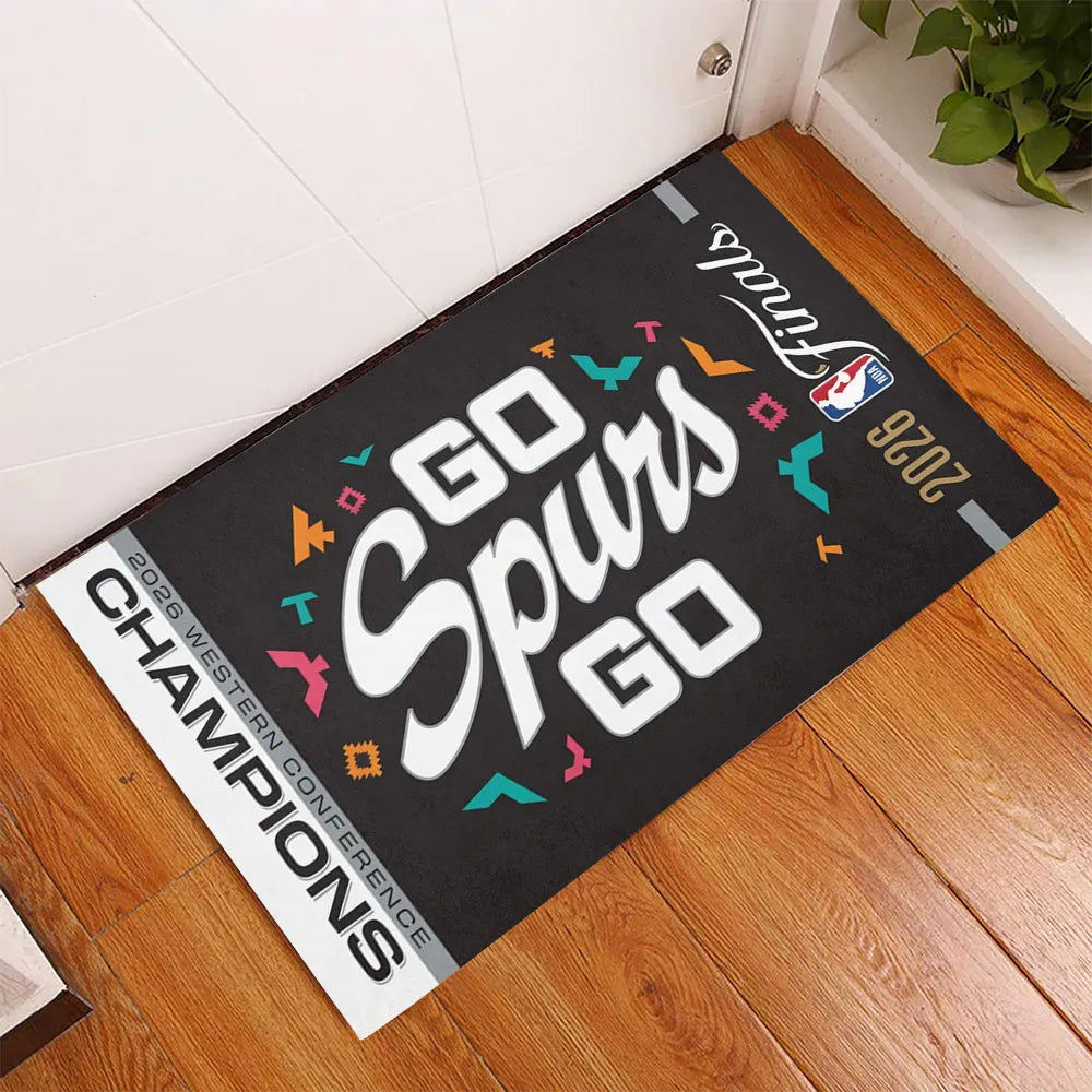 San Antonio Spurs NBA Western Conference Champions 2026 Custom Doormat – TANTN23351