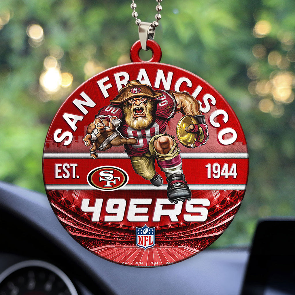 San Francisco 49ers Custom shape 2-sided Acrylic Car Ornament – HOATT12923
