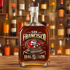 San Francisco 49ers 80th Anniverasry 25oz Empty Whiskey Bottle – TMTHU3899