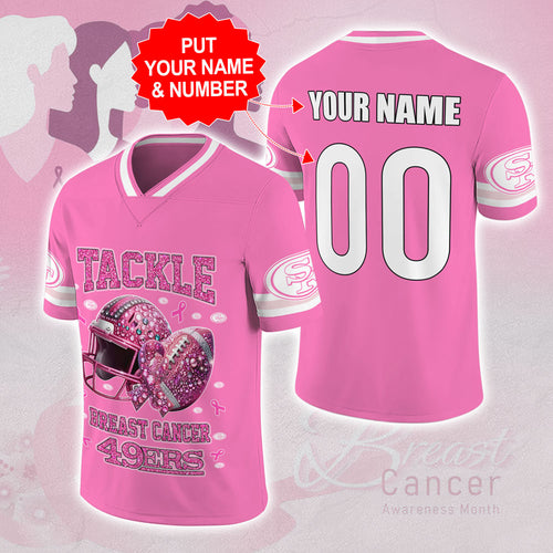 Personalized San Francisco 49ers x Breast Cancer Awareness 3D Football Jersey – MAITM13009