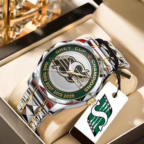 Saskatchewan Roughriders 2025 Grey Cup Champions Alloy Luxury Quartz Watch – TANTN18922