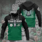 Saskatchewan Roughriders 2025 Grey Cup Champions 3D Apparel – TANTN18830