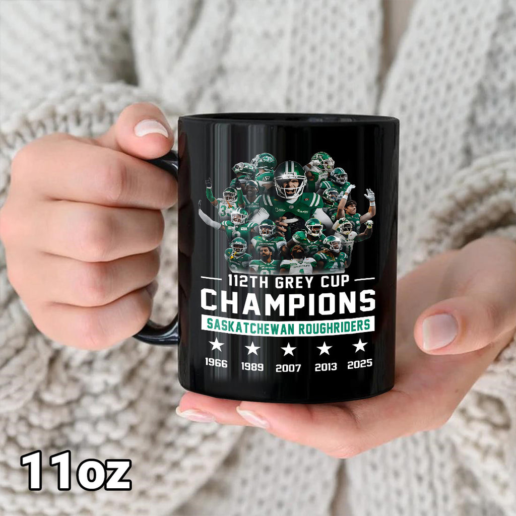 Saskatchewan Roughriders 2025 Grey Cup Champions Ceramic Mug – TANTN18876