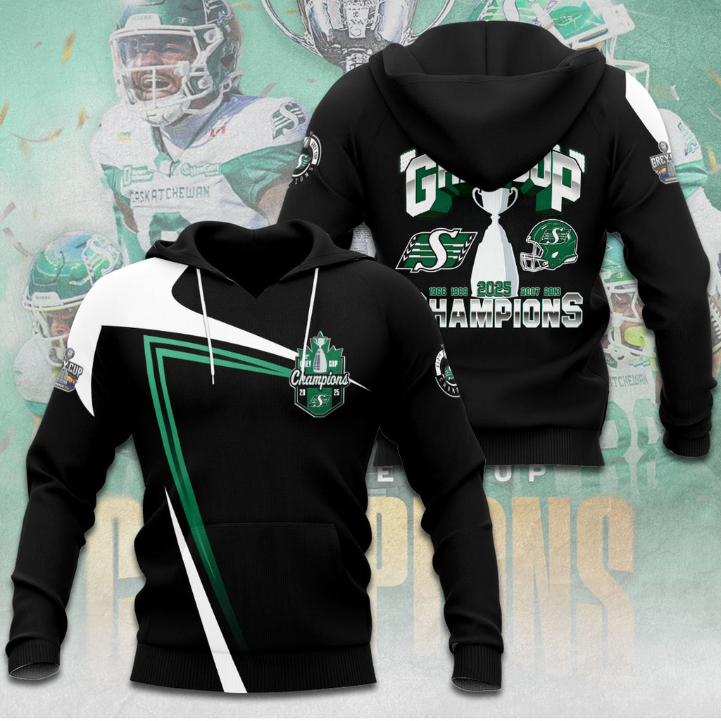 Saskatchewan Roughriders 2025 Grey Cup Champions 3D Apparel – TANTN18906