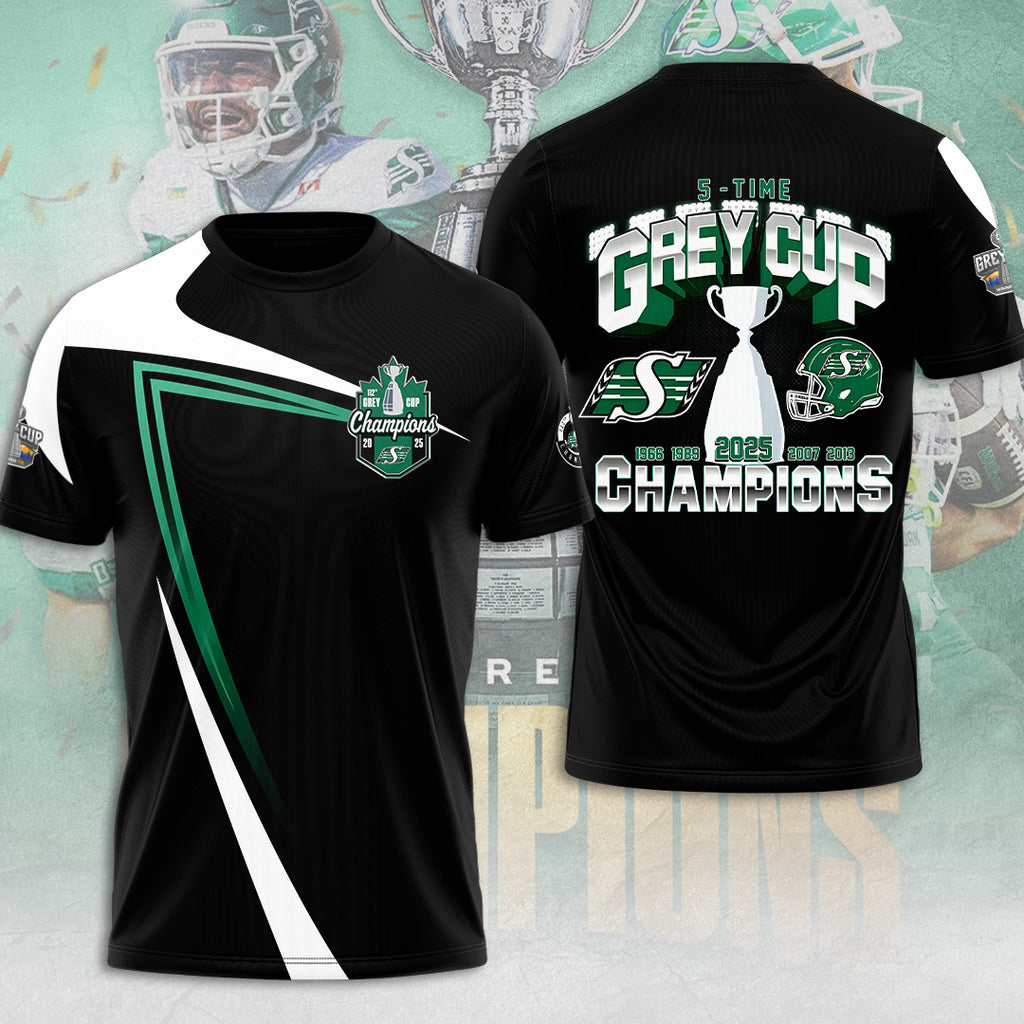Saskatchewan Roughriders 2025 Grey Cup Champions 3D Apparel – TANTN18906