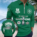 Saskatchewan Roughriders 2025 Grey Cup Champions Zip Polo Shirt – HOATT14835