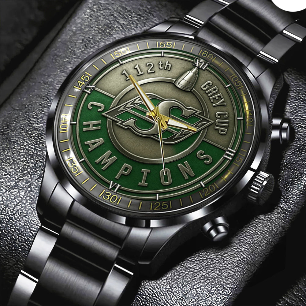 Saskatchewan Roughriders Black Stainless Steel Watch – TMTHU2285