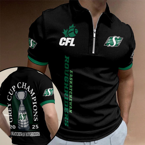 Saskatchewan Roughriders Zip Polo Shirt – TMTHU2406