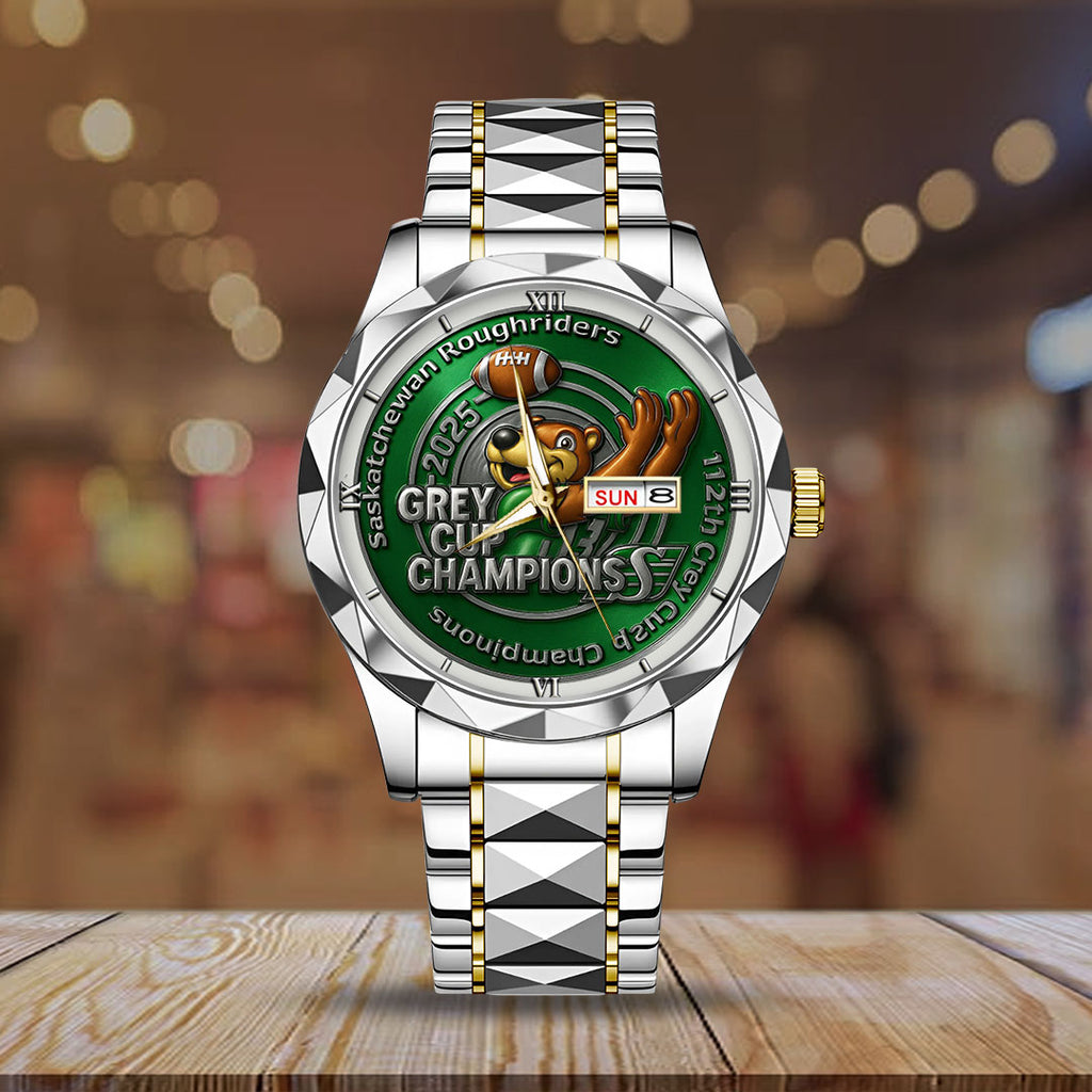 Saskatchewan Roughriders 2025 Grey Cup Champions Alloy Luxury Quartz Watch – TMTHU2248