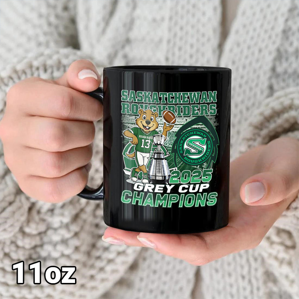 Saskatchewan Roughriders 2025 Grey Cup Champions Ceramic Mug – TANTN18875