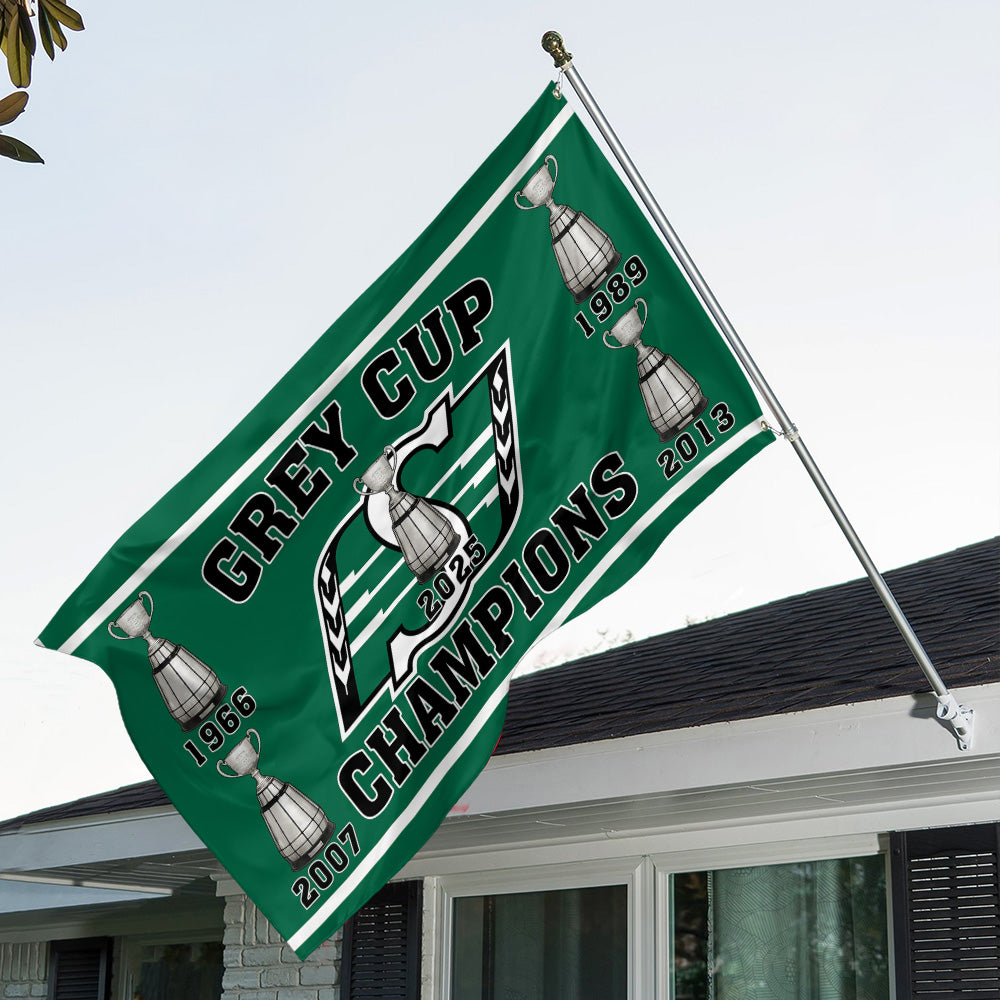 Saskatchewan Roughriders 2025 Grey Cup Champions 3D Double-side House Flag – TANTN18837