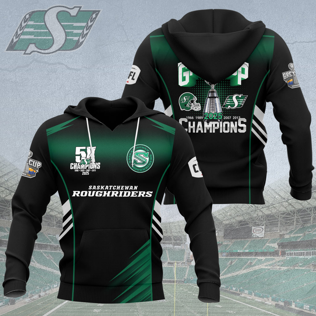 Saskatchewan Roughriders 2025 Grey Cup Champions 3D Apparel – HOATT14802