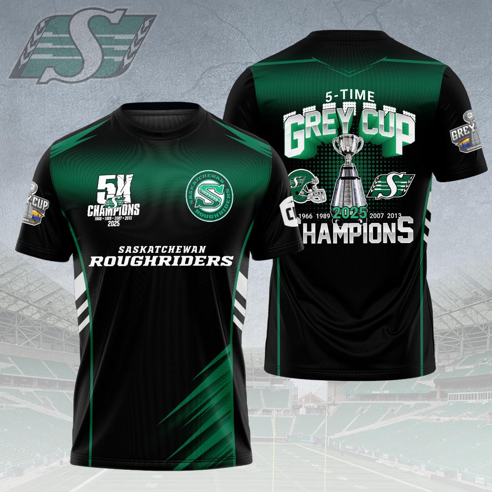 Saskatchewan Roughriders 2025 Grey Cup Champions 3D Apparel – HOATT14802
