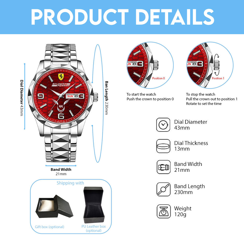 Scuderia Ferrari x Lewis Hamilton Alloy Luxury Quartz Watch – TMTHU4400