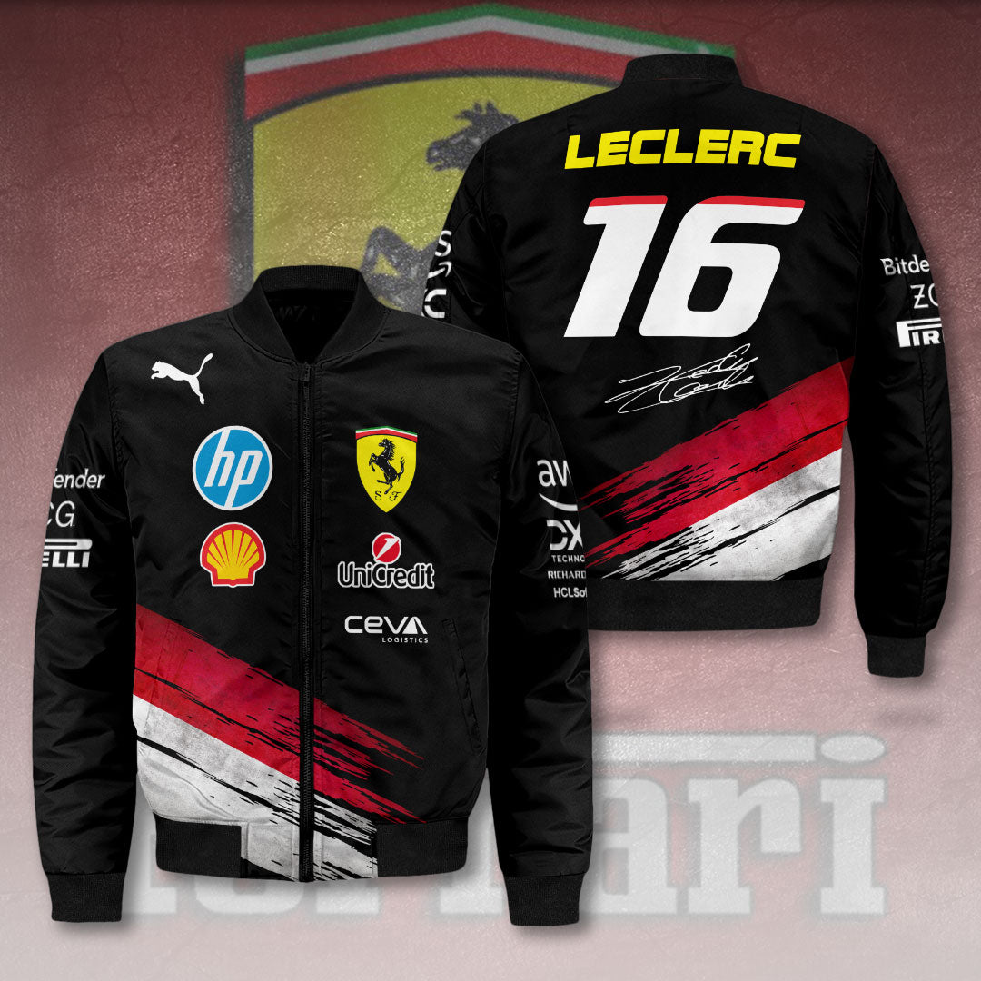 Scuderia Ferrari x Charles Leclerc 3D Bomber Jacket – HOATT 9231