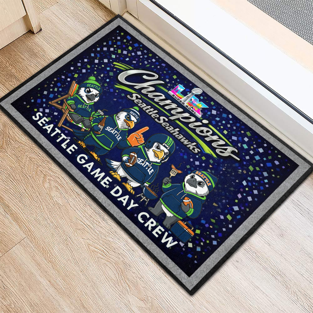 Seattle Seahawks 2025 Super Bowl LX Champions Custom Doormat – GNE5917