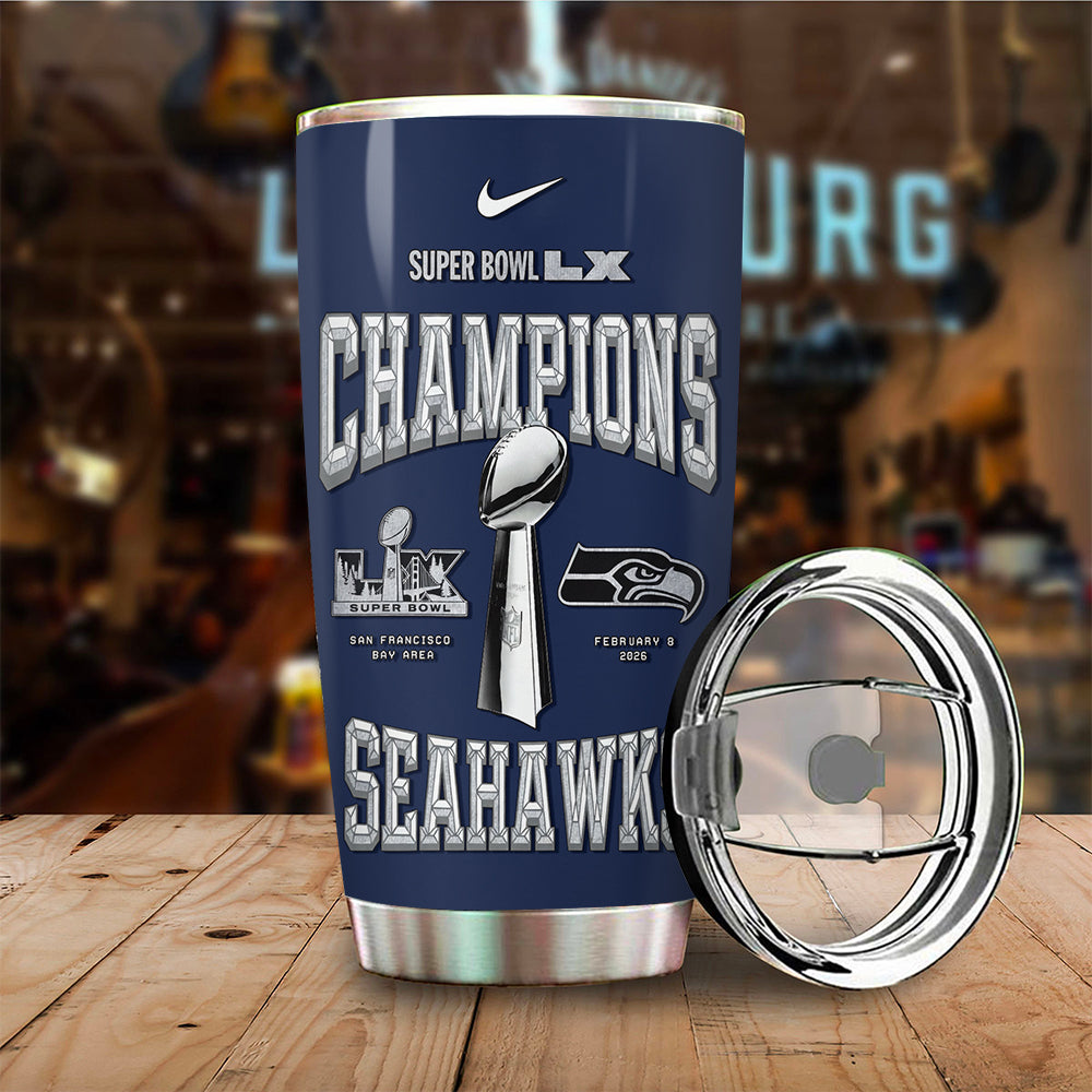 Seattle Seahawks 2025 Super Bowl LX Champions Tumbler Cup – GNE5918
