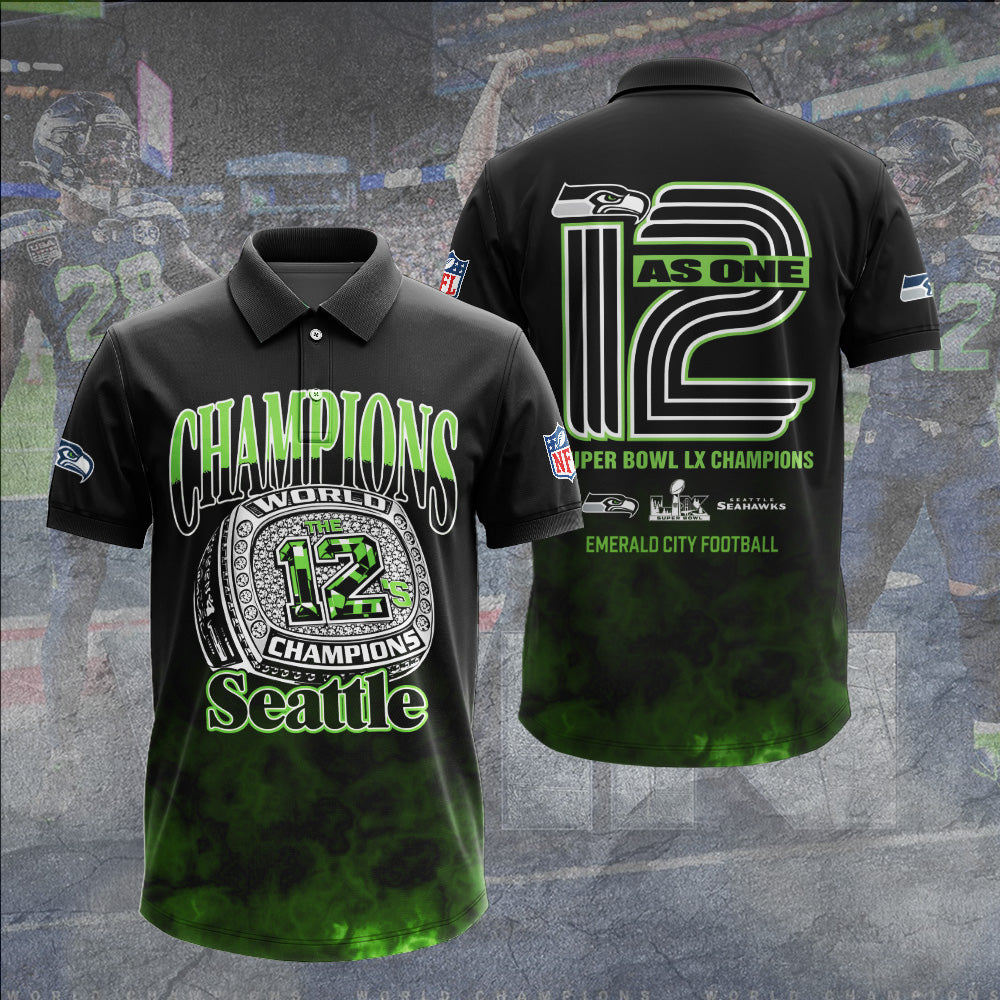 Seattle Seahawks 2025 Super Bowl LX Champions 3D Apparel – GNE5186