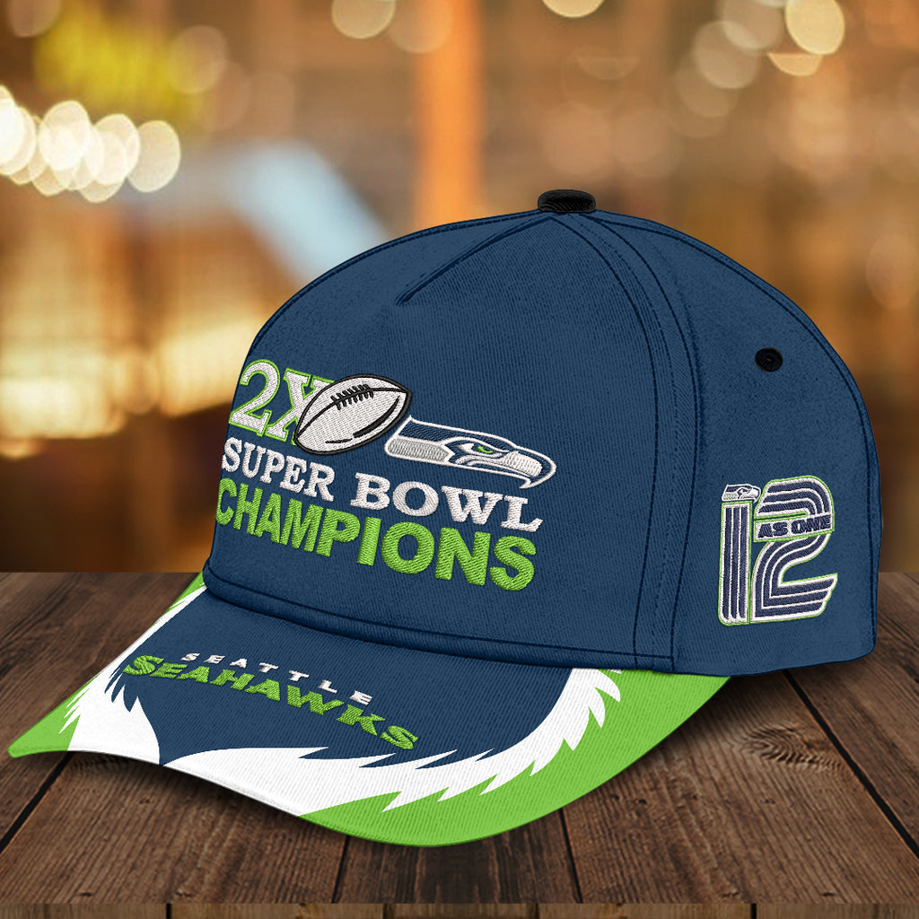 Seattle Seahawks 2025 Super Bowl LX Champions 3D Embroidered Cap – HOATT16206