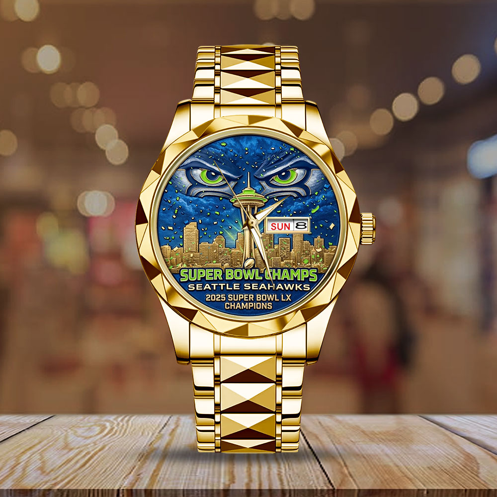 Seattle Seahawks 2025 Super Bowl LX Champions Alloy Luxury Quartz Watch – TMTHU3895