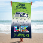 Seattle Seahawks 2025 Super Bowl LX Champions Rectangle Beach Towel – TMTHU3866
