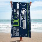 Seattle Seahawks 2025 Super Bowl LX Champions Rectangle Beach Towel – TANTN20988