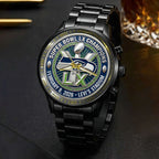 Seattle Seahawks 2025 Super Bowl LX Champions Black Stainless Steel Watch – HOATT16156
