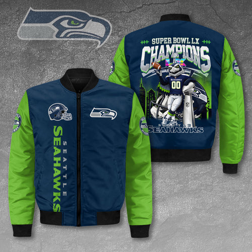 Seattle Seahawks 2025 Super Bowl LX Champions 3D Bomber Jacket – HOATT16203