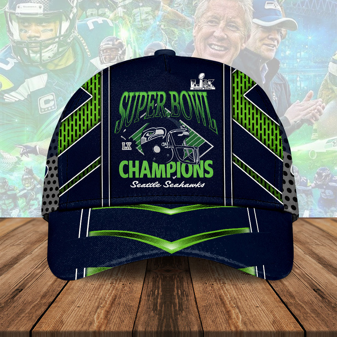 Seattle Seahawks 2025 Super Bowl LX Champions Classic Cap – HOATT16182