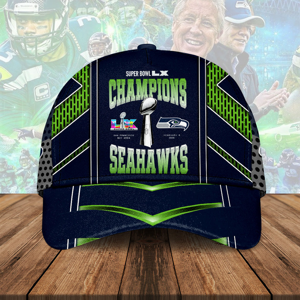 Seattle Seahawks 2025 Super Bowl LX Champions Classic Cap – HOATT16205
