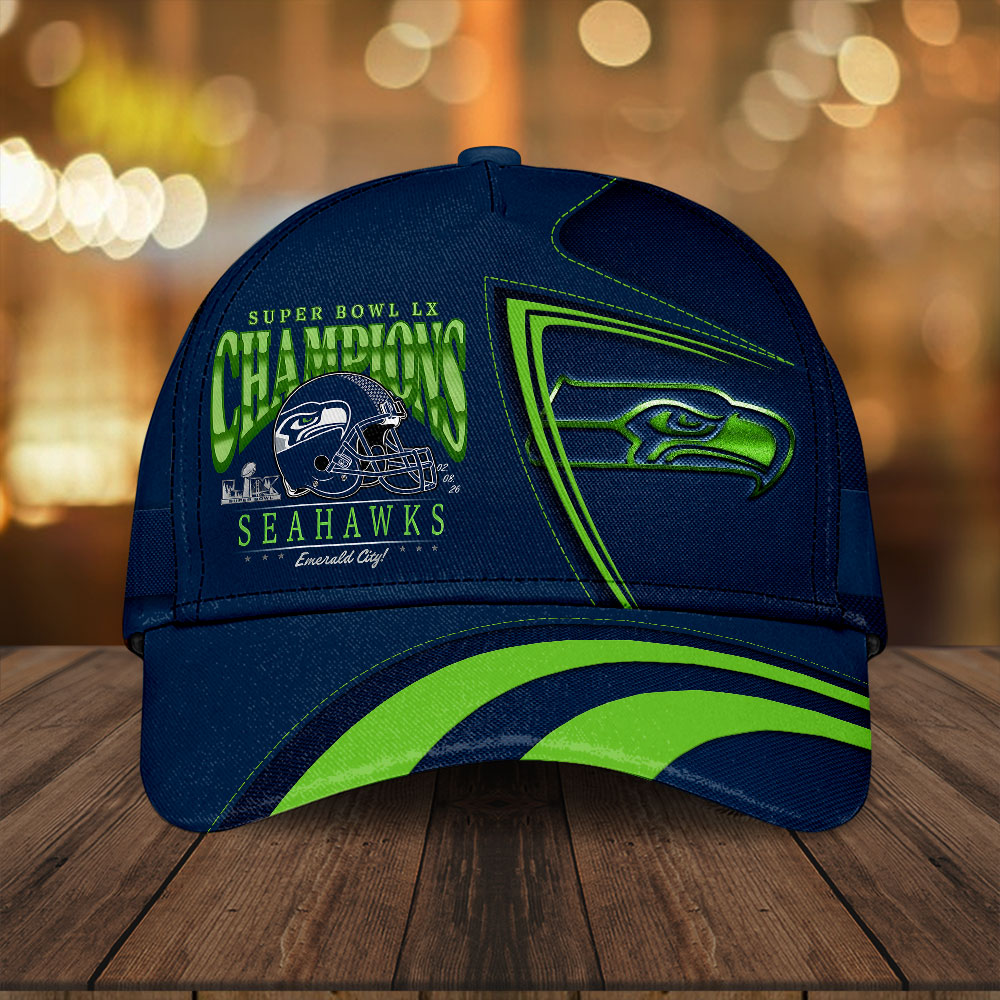 Seattle Seahawks 2025 Super Bowl LX Champions Classic Cap – HOATT16213