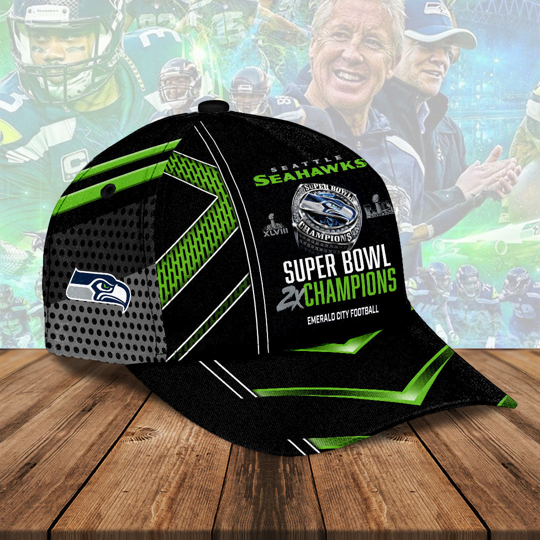 Seattle Seahawks 2025 Super Bowl LX Champions Classic Cap – HOATT16231