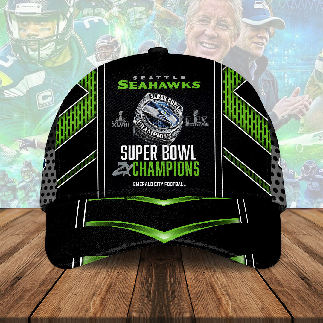 Seattle Seahawks 2025 Super Bowl LX Champions Classic Cap – HOATT16231