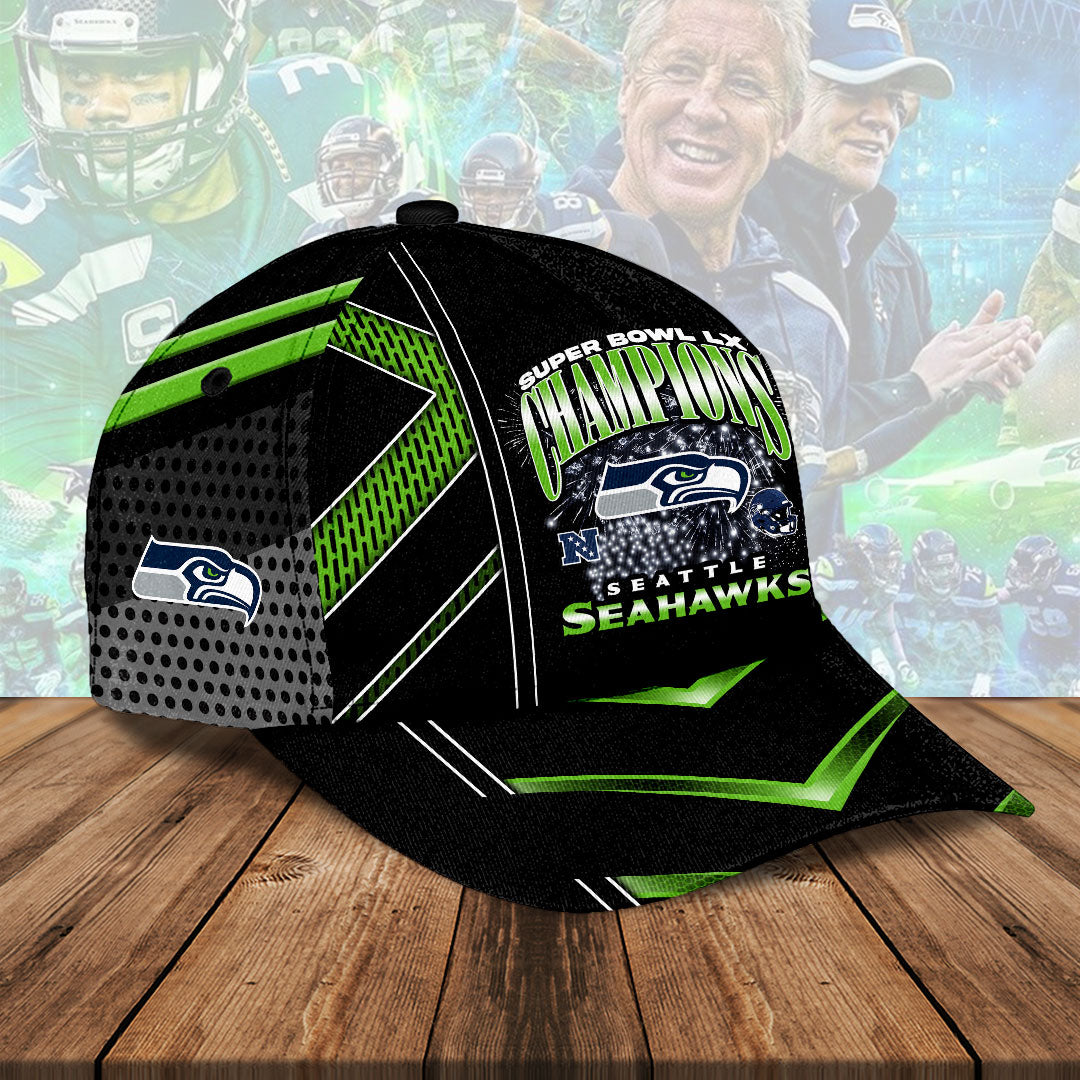 Seattle Seahawks 2025 Super Bowl LX Champions Classic Cap – HOATT16232
