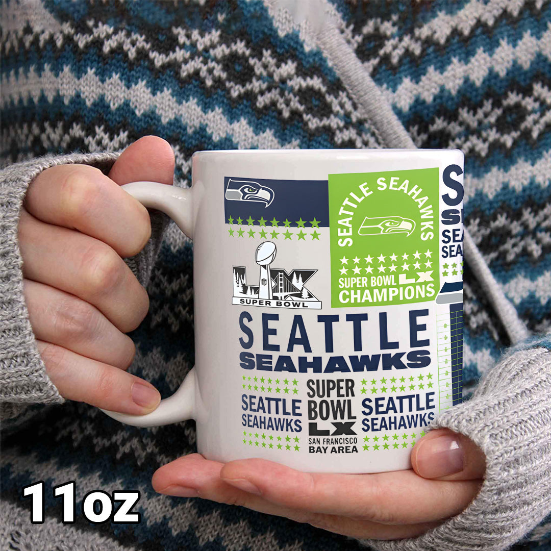 Seattle Seahawks 2025 Super Bowl LX Champions Ceramic Mug – TANTN20984