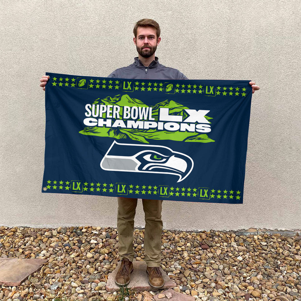 Seattle Seahawks 2025 Super Bowl LX Champions 3D Double-side House Flag – HOATT16445