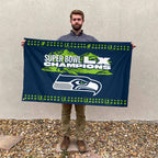 Seattle Seahawks 2025 Super Bowl LX Champions 3D Double-side House Flag – HOATT16445
