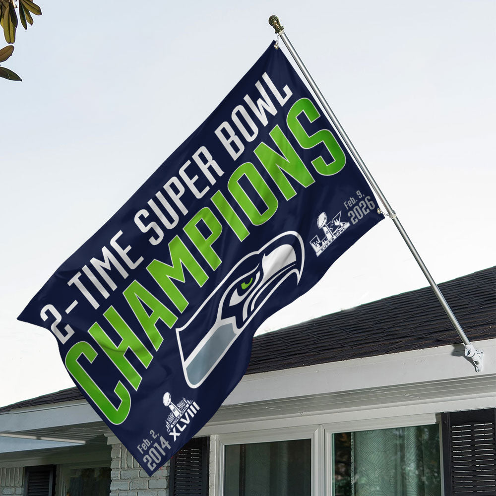 Seattle Seahawks 2025 Super Bowl LX Champions 3D Double-side House Flag – TANTN21029