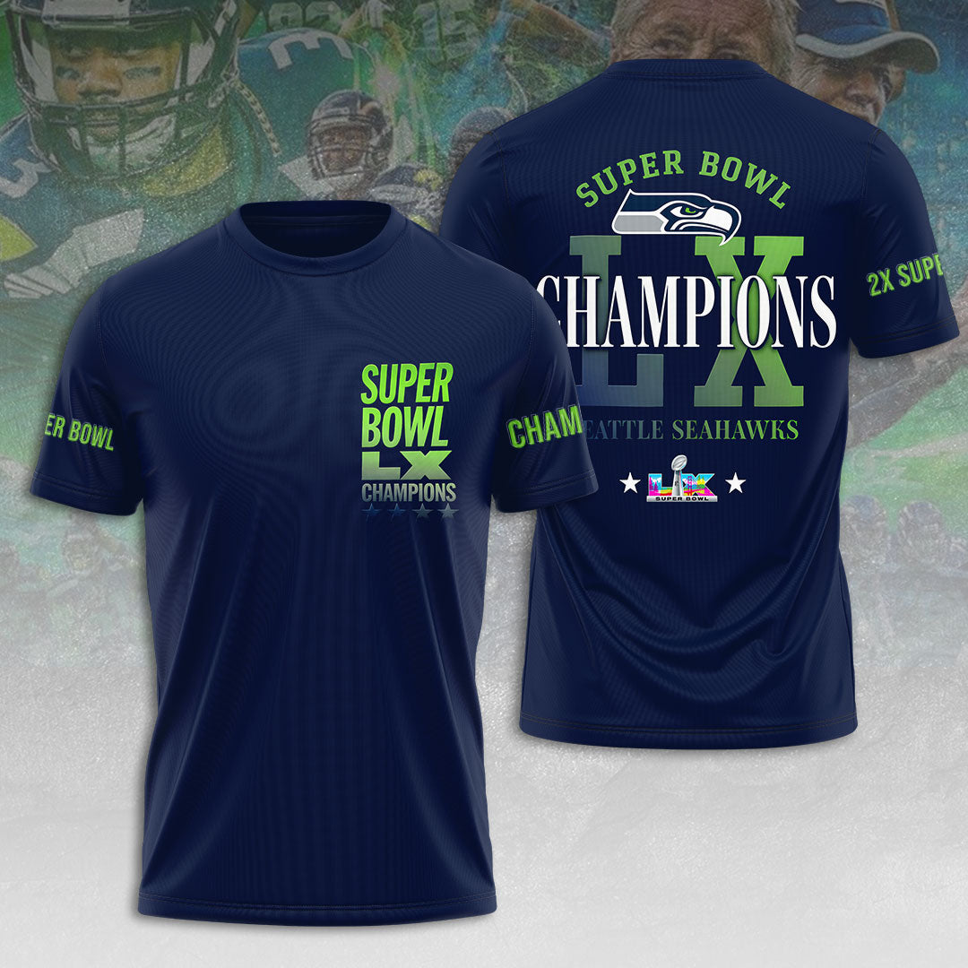 Seattle Seahawks 2025 Super Bowl LX Champions 3D Apparel – HOATT16238
