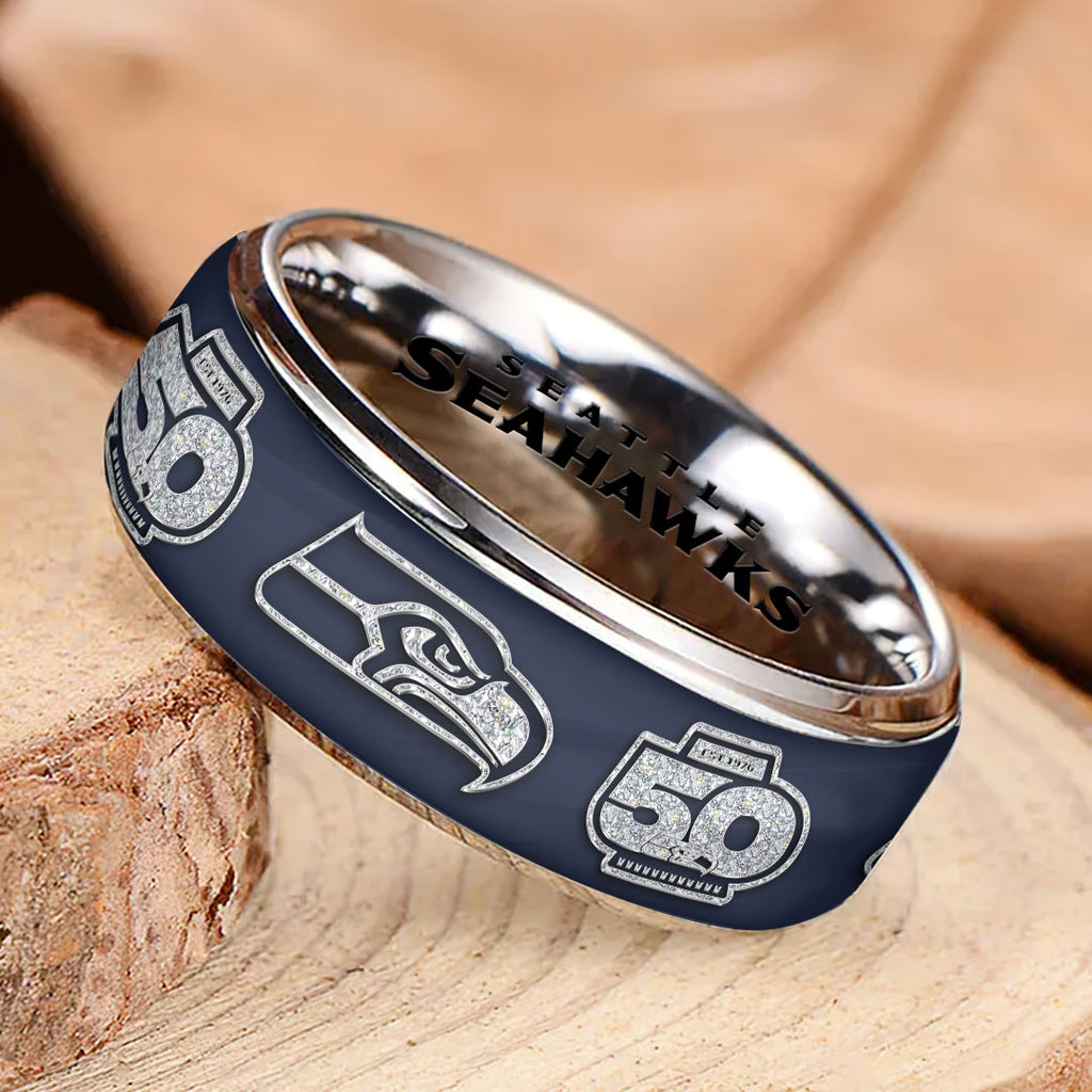 Seattle Seahawks 50th Anniversary Custom Alloy Ring – HOATT15712