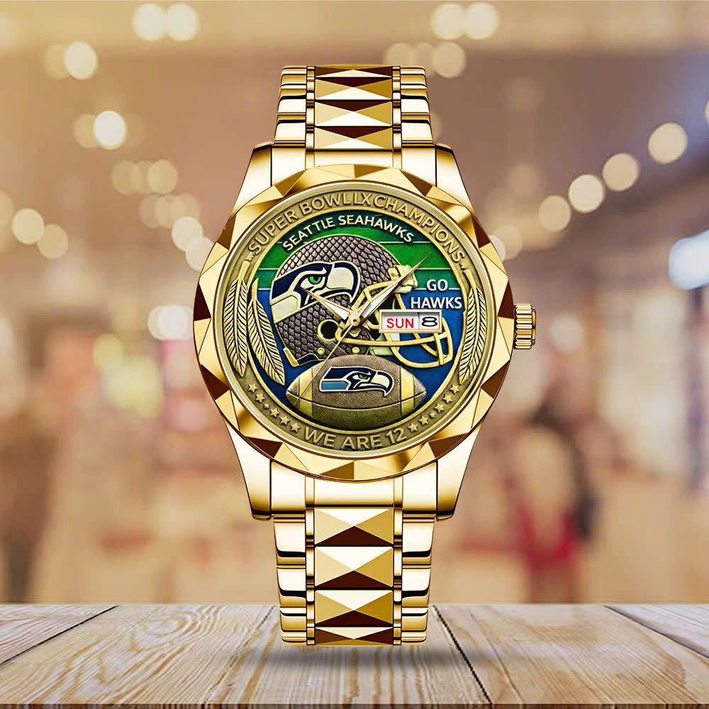 Seattle Seahawks Super Bowl LX Champions – Alloy Luxury Quartz Watch – MAITM14762