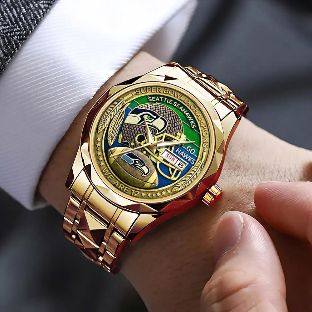 Seattle Seahawks Super Bowl LX Champions – Alloy Luxury Quartz Watch – MAITM14762