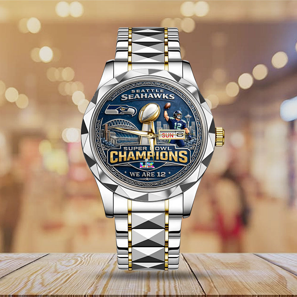 Seattle Seahawks Super Bowl LX Champions Alloy Luxury Quartz Watch – MAITM14780