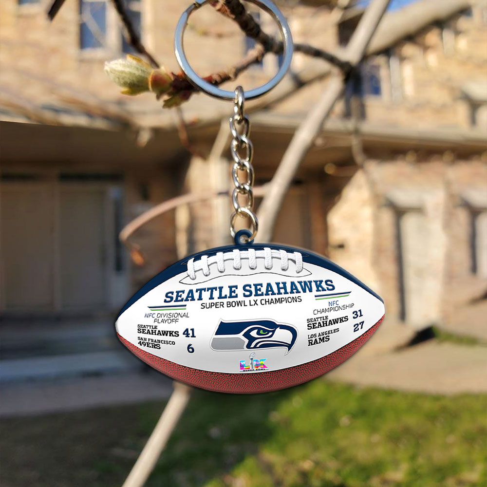 Seattle Seahawks Super Bowl LX Champions Custom Shape 2-sided Keychain – MAITM14873