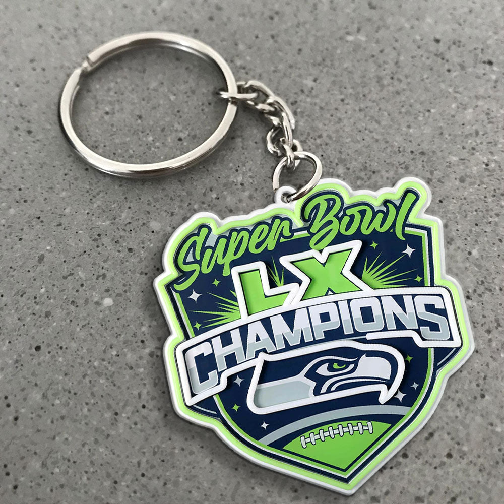 Seattle Seahawks Super Bowl LX Champions Custom Shape 1-sided Keychain – MAITM14831