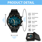 Seattle Mariners Black Stainless Steel Watch – MAITM13447
