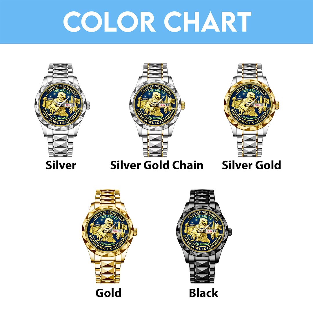 Seattle Seahawks 2025 Super Bowl LX Champions Alloy Luxury Quartz Watch – HOATT16163